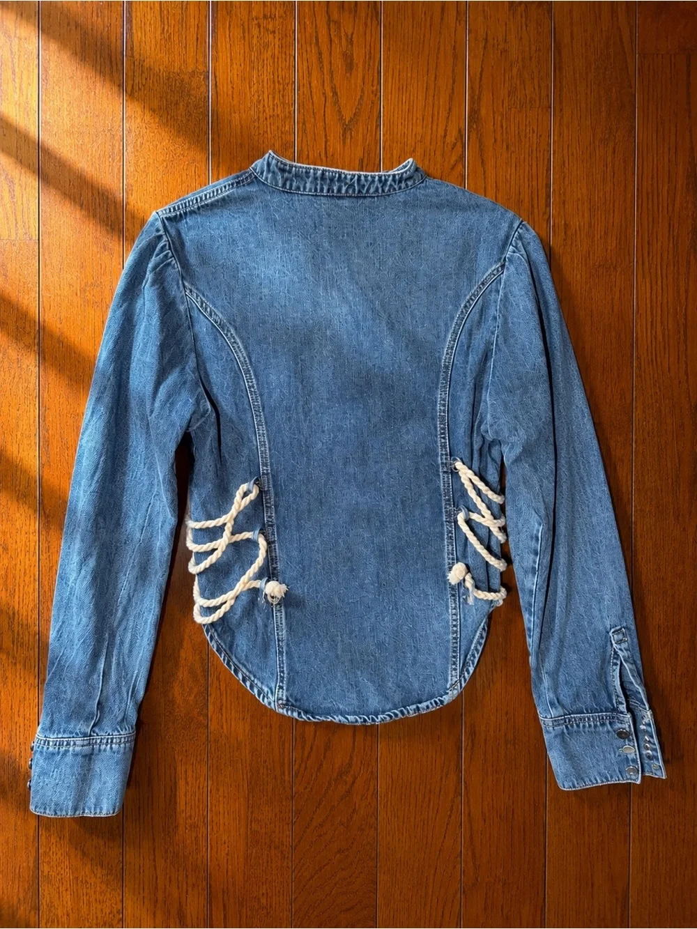 AllSaints Women's Evanna Denim Shirt Blue Sz 12 NWOT